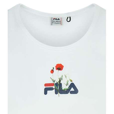 Débardeur blanc en coton uni avec logo floqué coupe droite col rond - Image 3