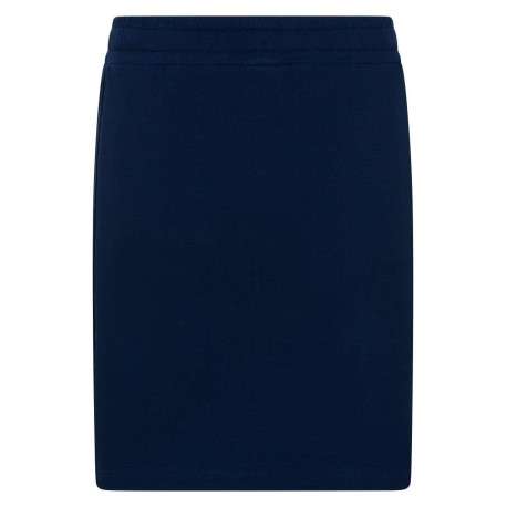 Jupe courte marine unie avec logo multicolore coupe droite - Image 2