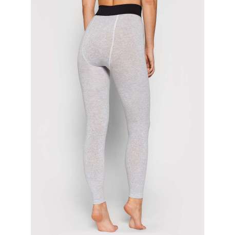 Pantalon Legging gris uni avec une coupe skinny et ceinture noire - Image 9