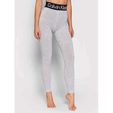 Pantalon Legging gris uni avec une coupe skinny et ceinture noire - Image 10