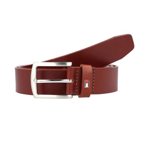 Ceinture camel en cuir unie avec extrémité en pointe - Image 2