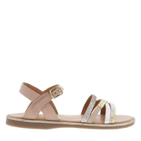 Nu-pieds en cuir rose à semelle plate et à boucle à ardillon - Image 2