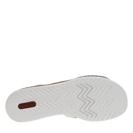 Sandales antistress compensées en cuir verni craquelé à chevillière élastiquée - Image 6