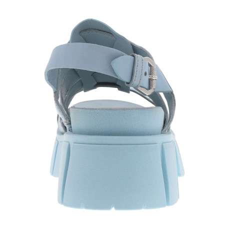 Nu-pieds ciel en cuir avec semelle chunky et boucle à ardillon - Image 4
