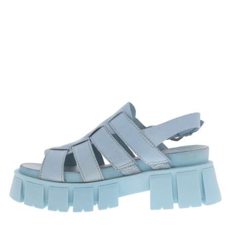 Nu-pieds ciel en cuir avec semelle chunky et boucle à ardillon - Image 3
