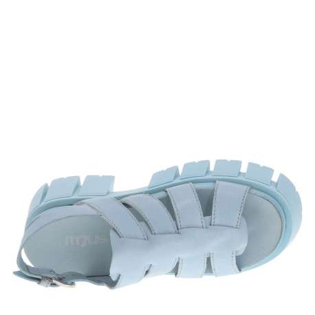 Nu-pieds ciel en cuir avec semelle chunky et boucle à ardillon - Image 5