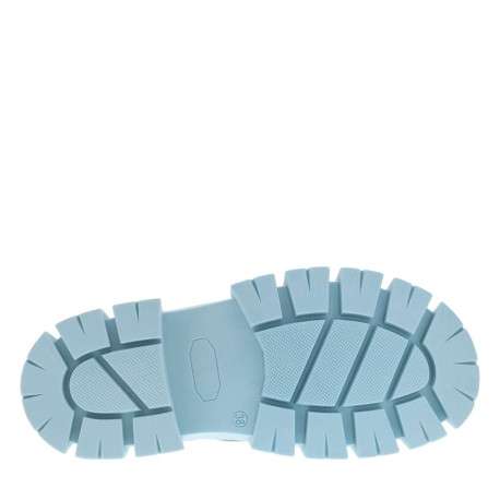 Nu-pieds ciel en cuir avec semelle chunky et boucle à ardillon - Image 6