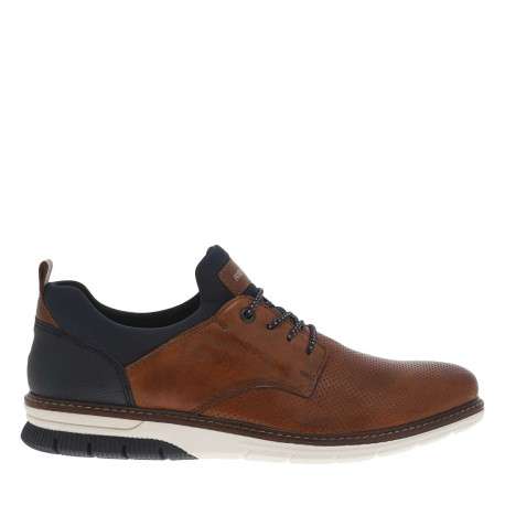 Baskets basses style derbies noisette avec des lacets ronds marron et blancs - Image 2
