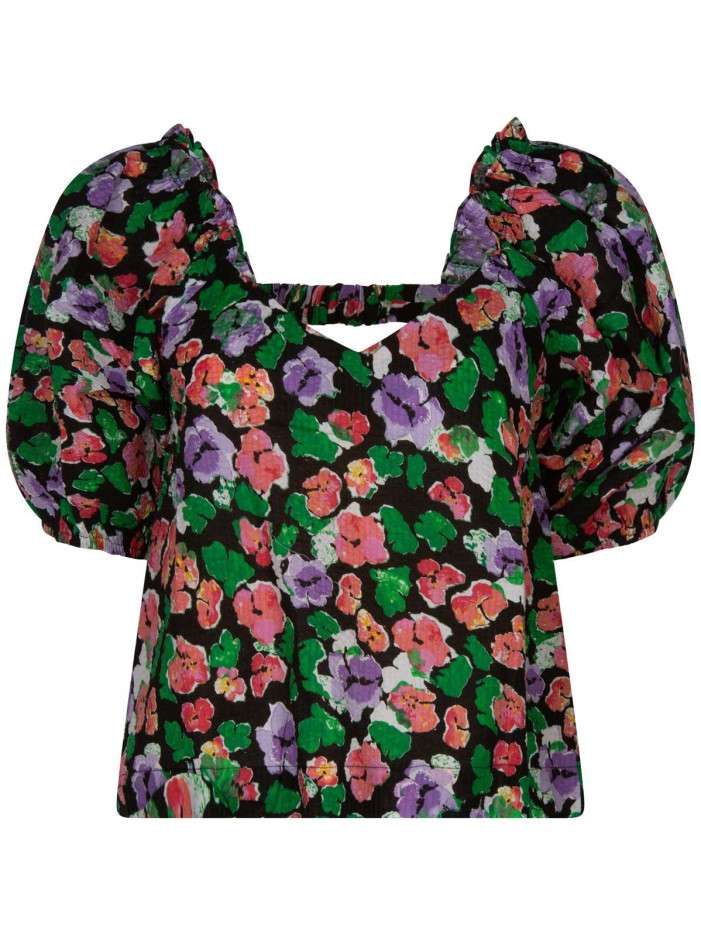 Top imprimé floral en coton...