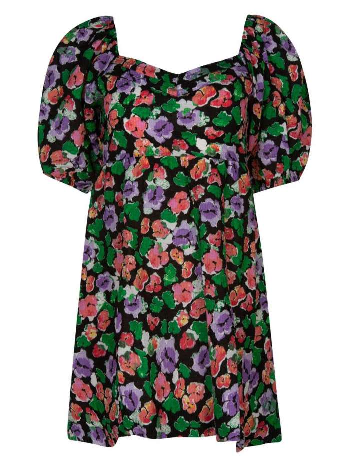 Robe courte multicolore en...