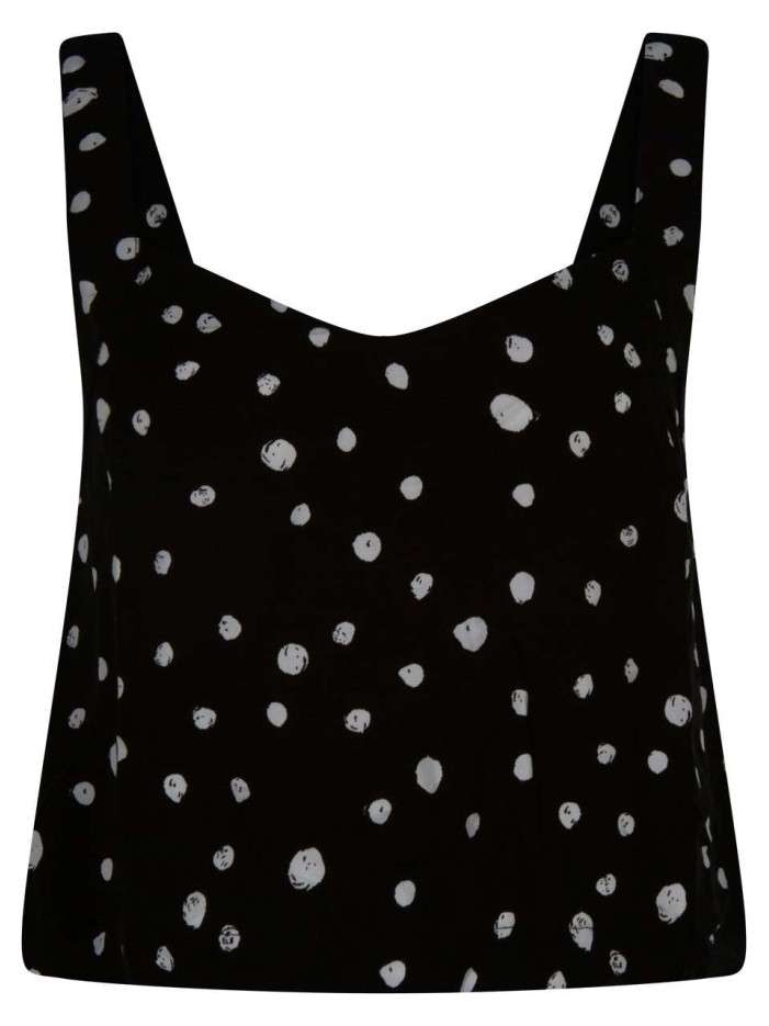 Top noir à pois coupe...