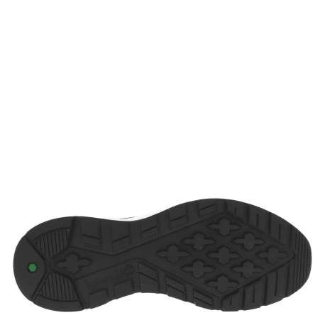 Sneakers en cuir noires à talon plat avec des lacets ronds et logo embossé - Image 12