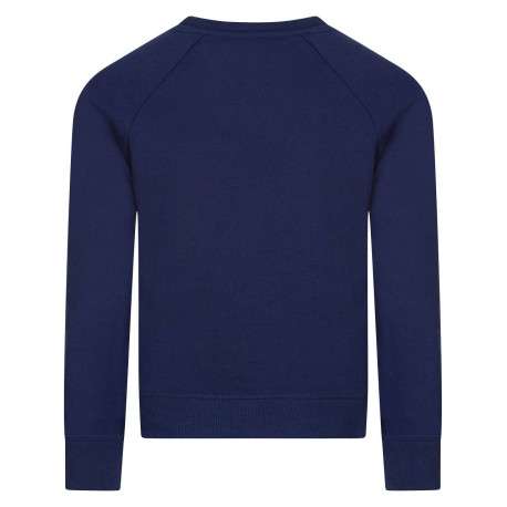 Sweat marine uni coupe droite avec logo batwing col rond à manches longues - Image 2