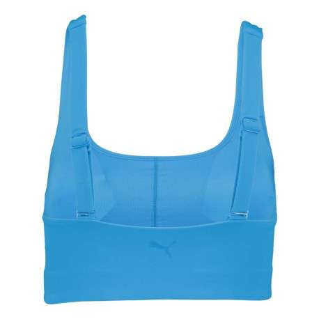 Haut de maillot de bain bleu uni avec triple logo - Image 2