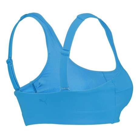 Haut de maillot de bain bleu uni avec triple logo - Image 5
