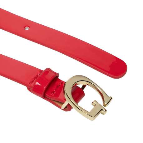Ceinture rouge vernis avec boucle G - Image 2