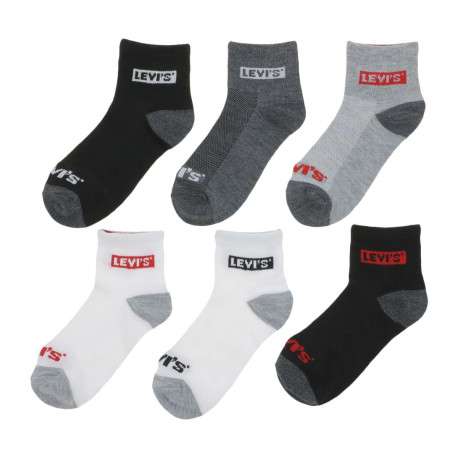 Chaussettes basses fantaisie grise et anthracite à logo all over, lot de 6 paires