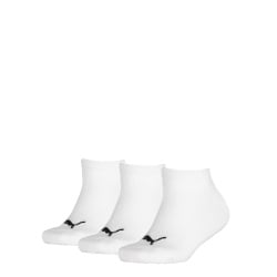 Chaussettes garçon blanches unies à coupe basse et à logo noir brodé
