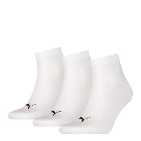 Lot de 3 chaussettes blanches unies avec logo de la marque brodé en noir