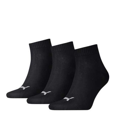 Lot de 3 chaussettes noires unies avec logo de la marque brodé en blanc