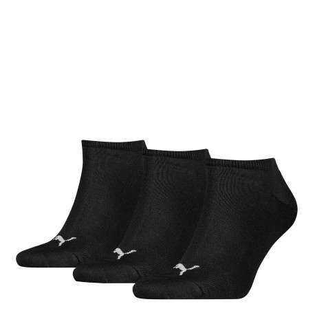 Lot de 3 chaussettes noires unies avec logo de la marque brodé en blanc