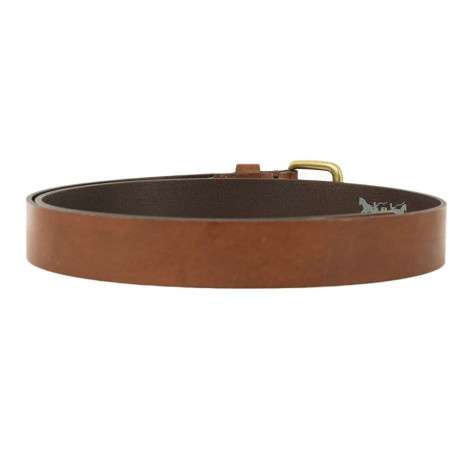 Ceinture camel en cuir fantaisie avec une boucle dorée - Image 2