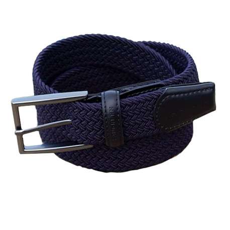 Ceinture marine unie tressée avec extrémité et passant uni