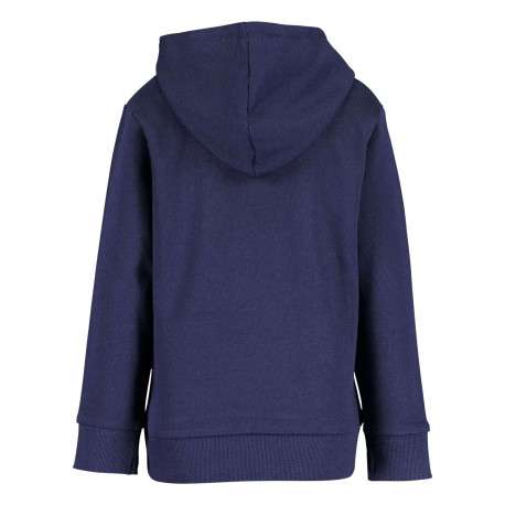 Sweat à capuche marine en coton avec lettrage orné de sequins sur la poitrine - Image 2