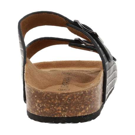 Mules Orphee noires en cuir à motif peau de crocodile all over - Image 4