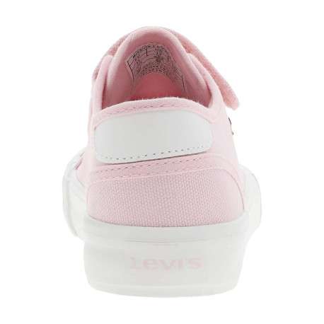 Baskets basses fille en toile rose à semelle vulcanisée et bande auto-agrippante - Image 4