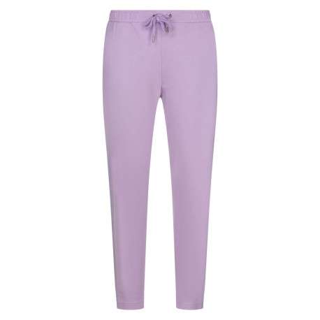 Pantalon jogging lilas en coton uni coupe droite