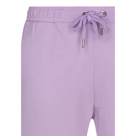 Pantalon jogging lilas en coton uni coupe droite - Image 3
