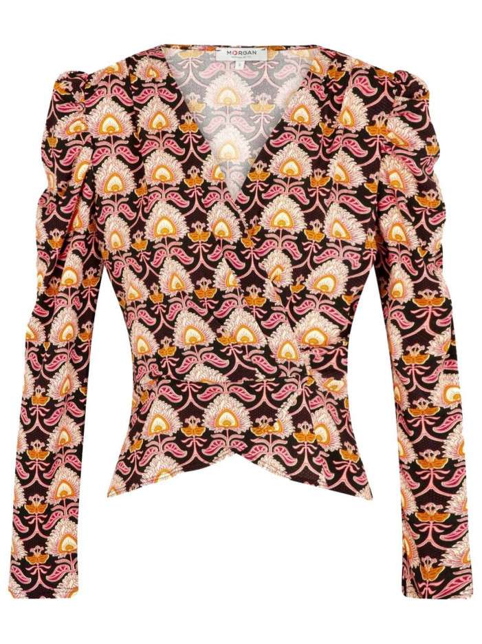 Blouse noire avec imprimé...