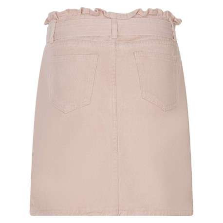 Jupe courte rose en jean coupe droite avec 4 poches - Image 2