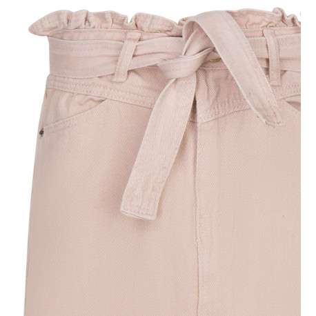 Jupe courte rose en jean coupe droite avec 4 poches - Image 3