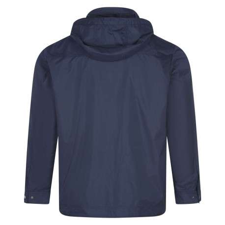 Blouson zippé marine grande taille uni coupe droite col montant à manches longues - Image 2