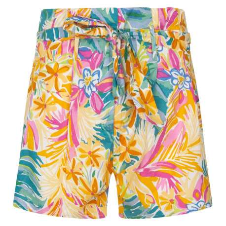 Short en coton à motif fleuri avec une coupe chino avec un lien à nouer à la taille