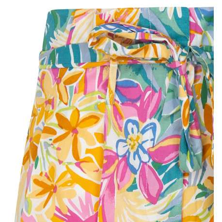 Short en coton à motif fleuri avec une coupe chino avec un lien à nouer à la taille - Image 3