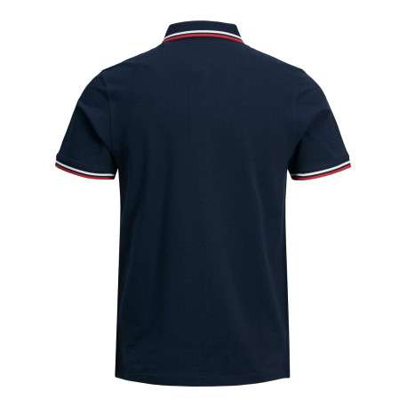 Polo Paulos marine en coton uni à manches courtes et col boutonné - Image 2