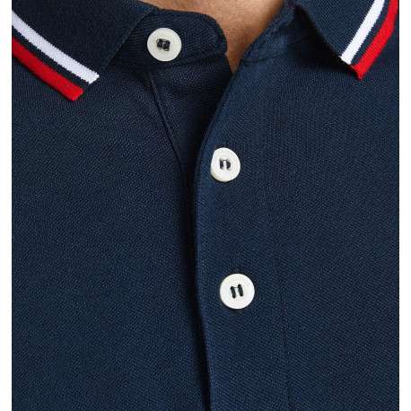 Polo Paulos marine en coton uni à manches courtes et col boutonné - Image 4