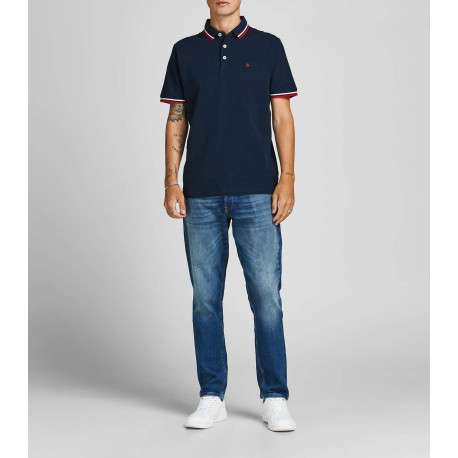 Polo Paulos marine en coton uni à manches courtes et col boutonné - Image 5