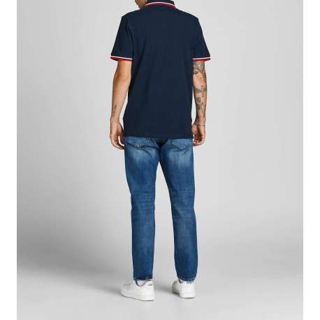 Polo Paulos marine en coton uni à manches courtes et col boutonné - Image 6