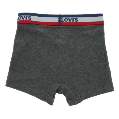 Boxer noir et gris avec une bande élastiquée bleue blanche et rouge à la taille - Image 3