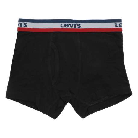Boxer noir et gris avec une bande élastiquée bleue blanche et rouge à la taille - Image 4
