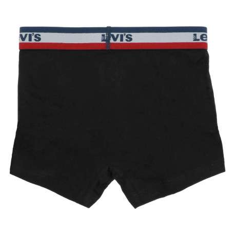 Boxer noir et gris avec une bande élastiquée bleue blanche et rouge à la taille - Image 5