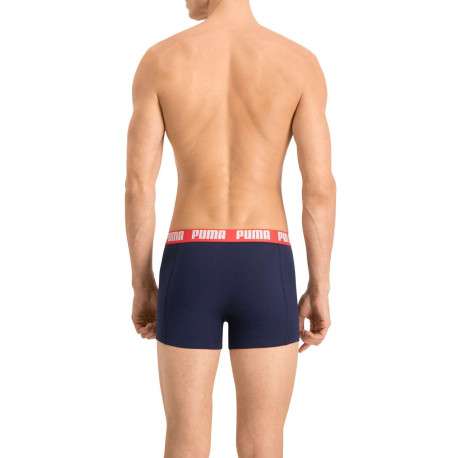 Lot de 2 boxers classiques marine et gris en coton avec taille élastiquée - Image 3