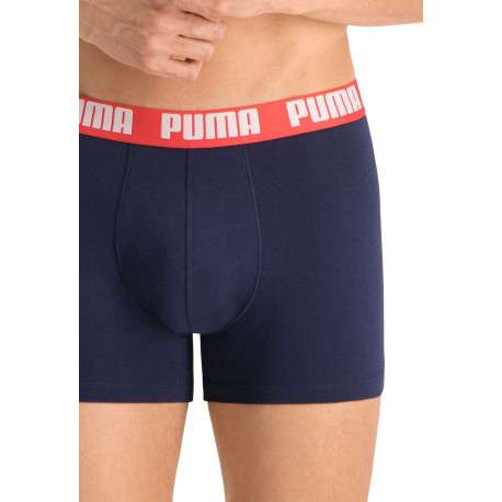Lot de 2 boxers classiques marine et gris en coton avec taille élastiquée - Image 4