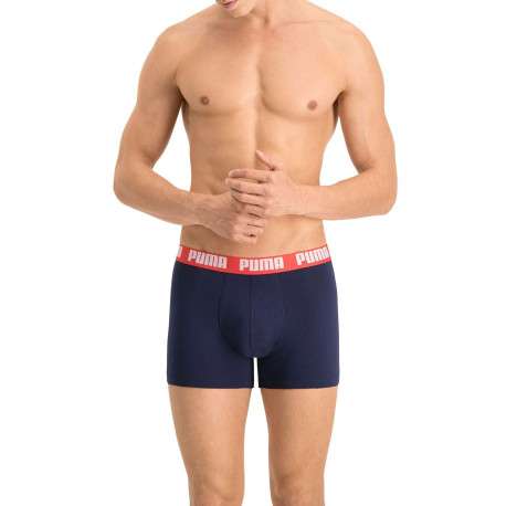 Lot de 2 boxers classiques marine et gris en coton avec taille élastiquée - Image 6