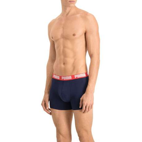 Lot de 2 boxers classiques marine et gris en coton avec taille élastiquée - Image 7