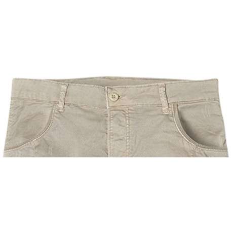 Pantalon slim style cargo en coton beige à poches latérales à soufflets façon army et zip - Image 2